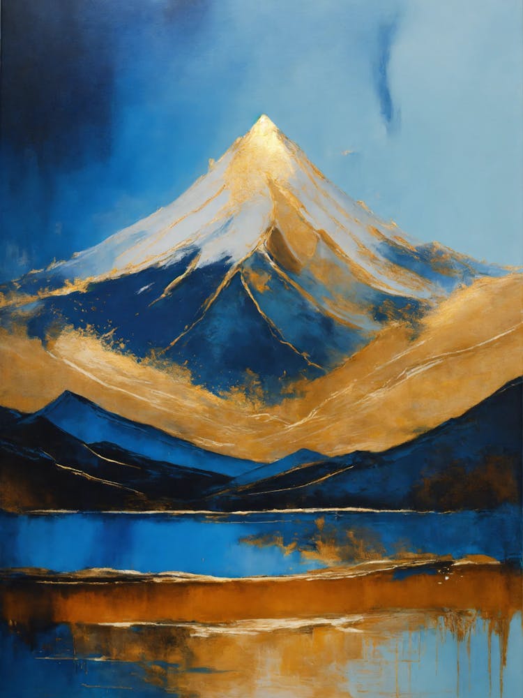 Mountain In Blue And Gold