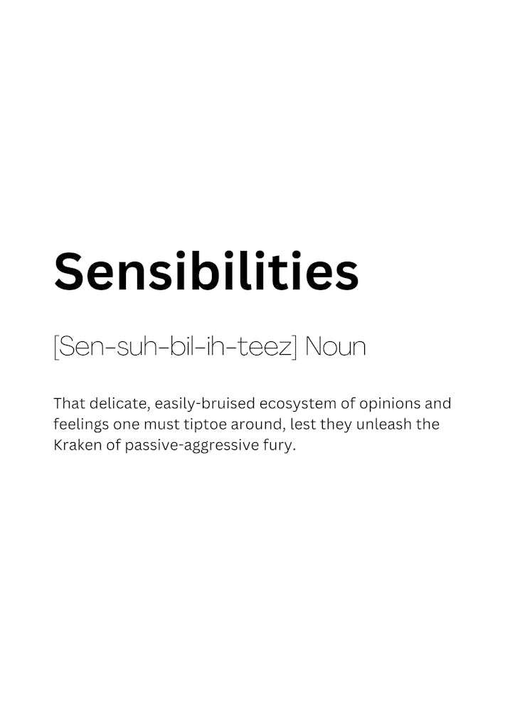 Sensibilities Definition Meaning
