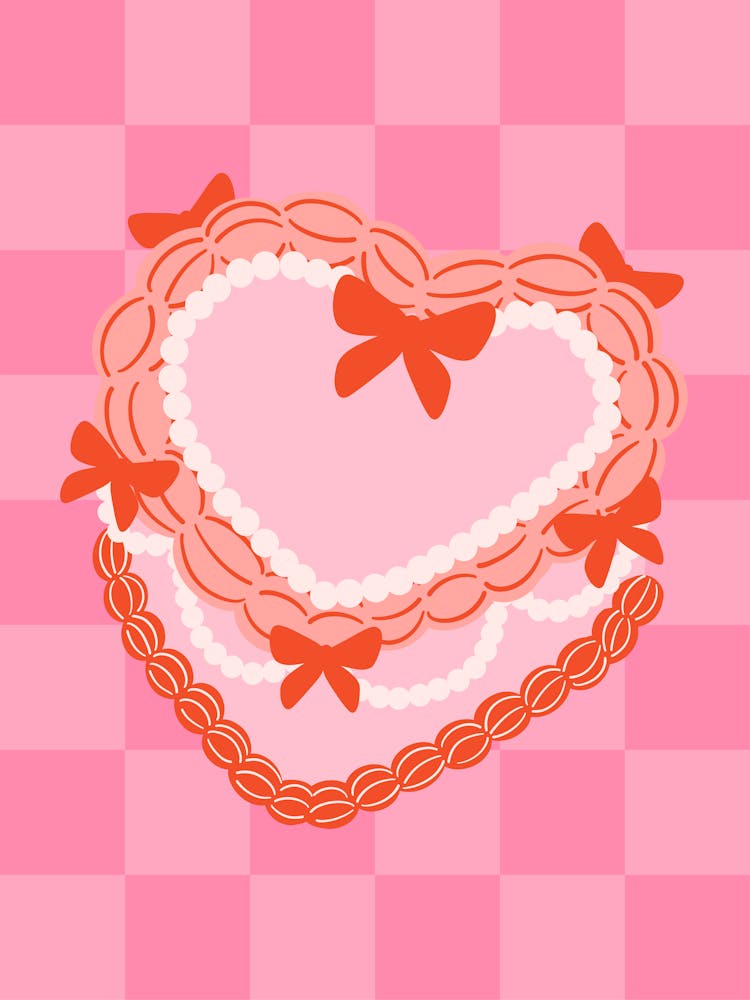 Coquette Heart Cake