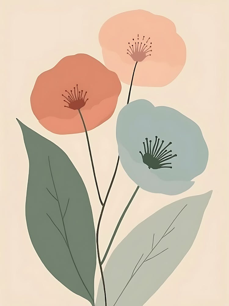 Abstract Hand-Painted Botanical Blooms