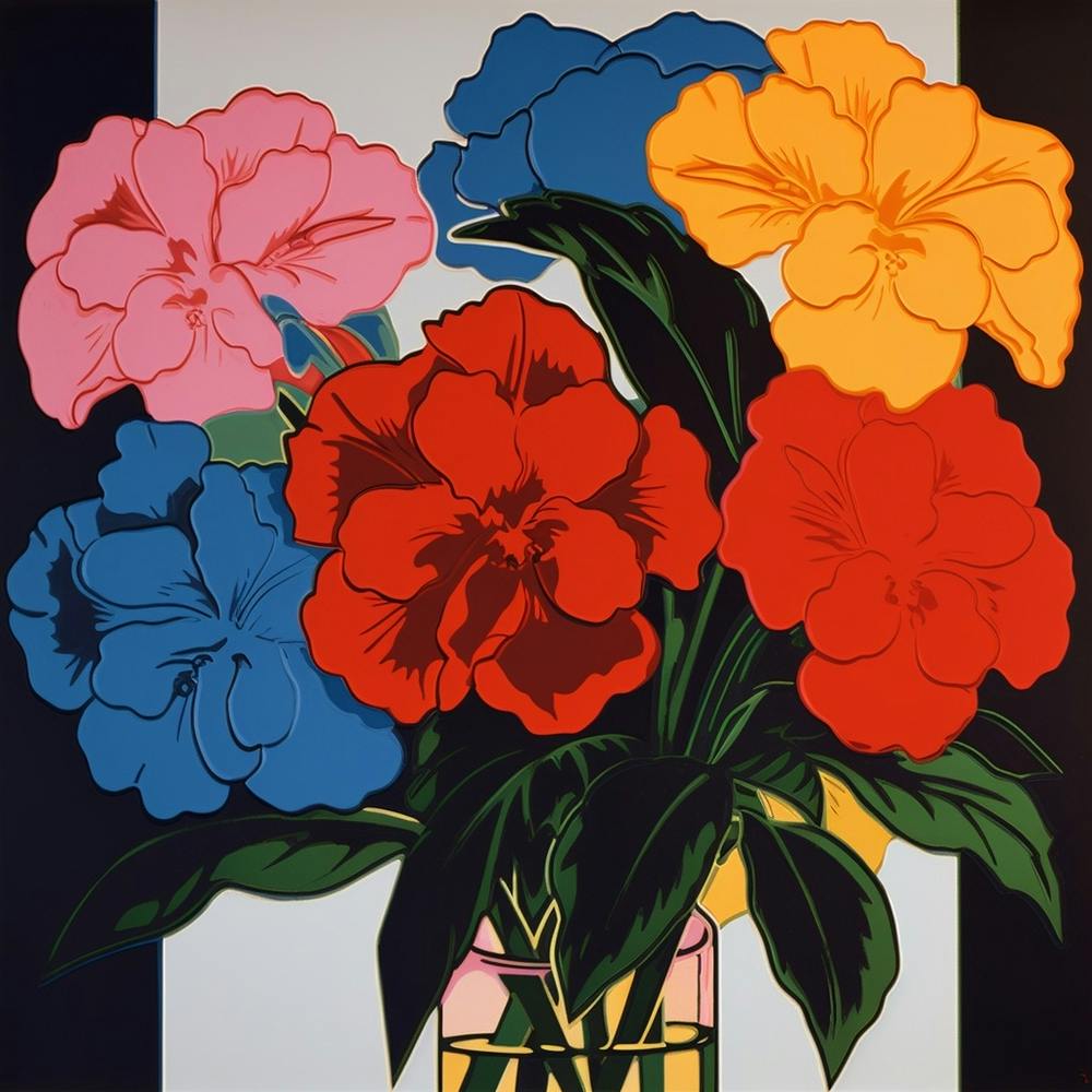 Impatiens 3 Pop Art Illustration Square