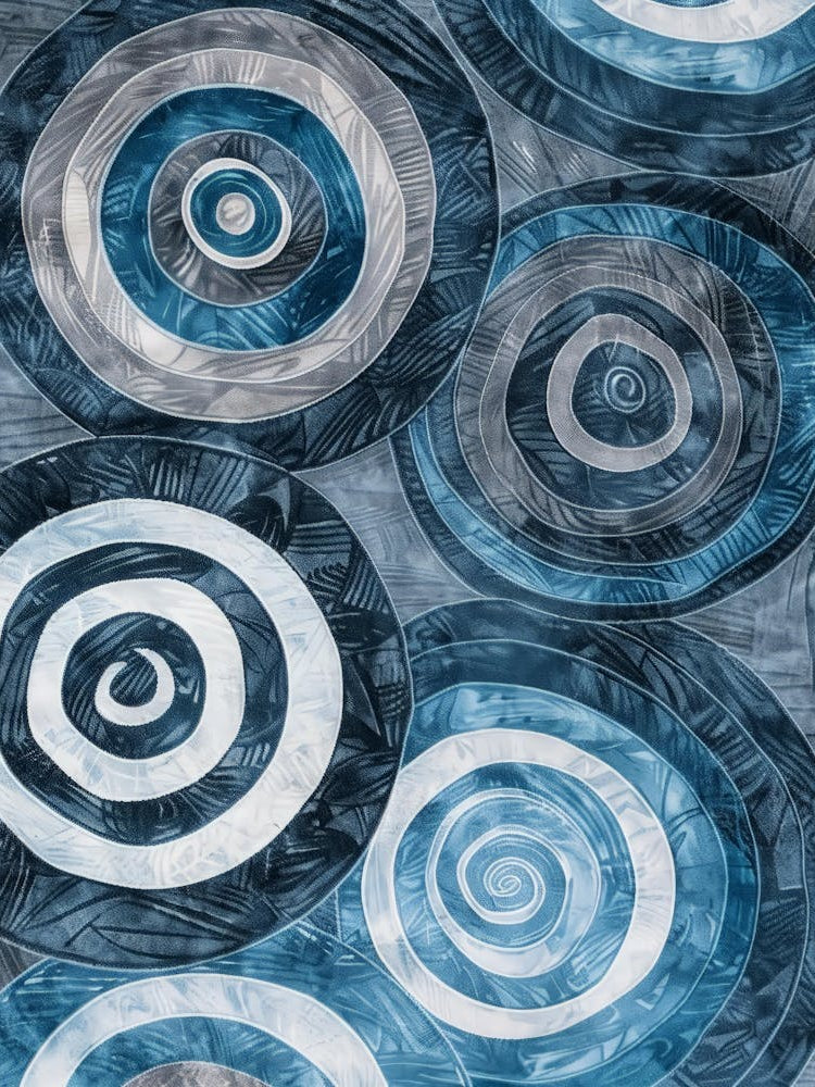 Blue And White Swirls