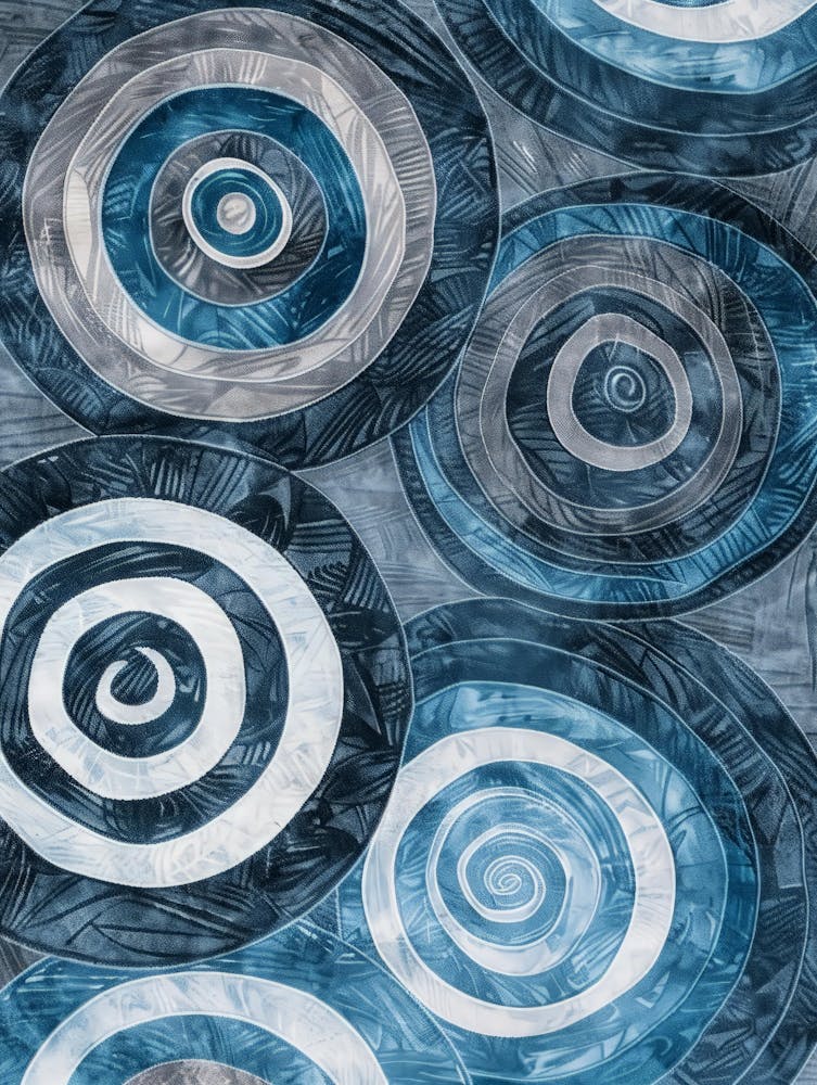 Blue And White Swirls