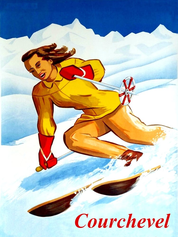 Courchevel, France, Woman On A Ski Track