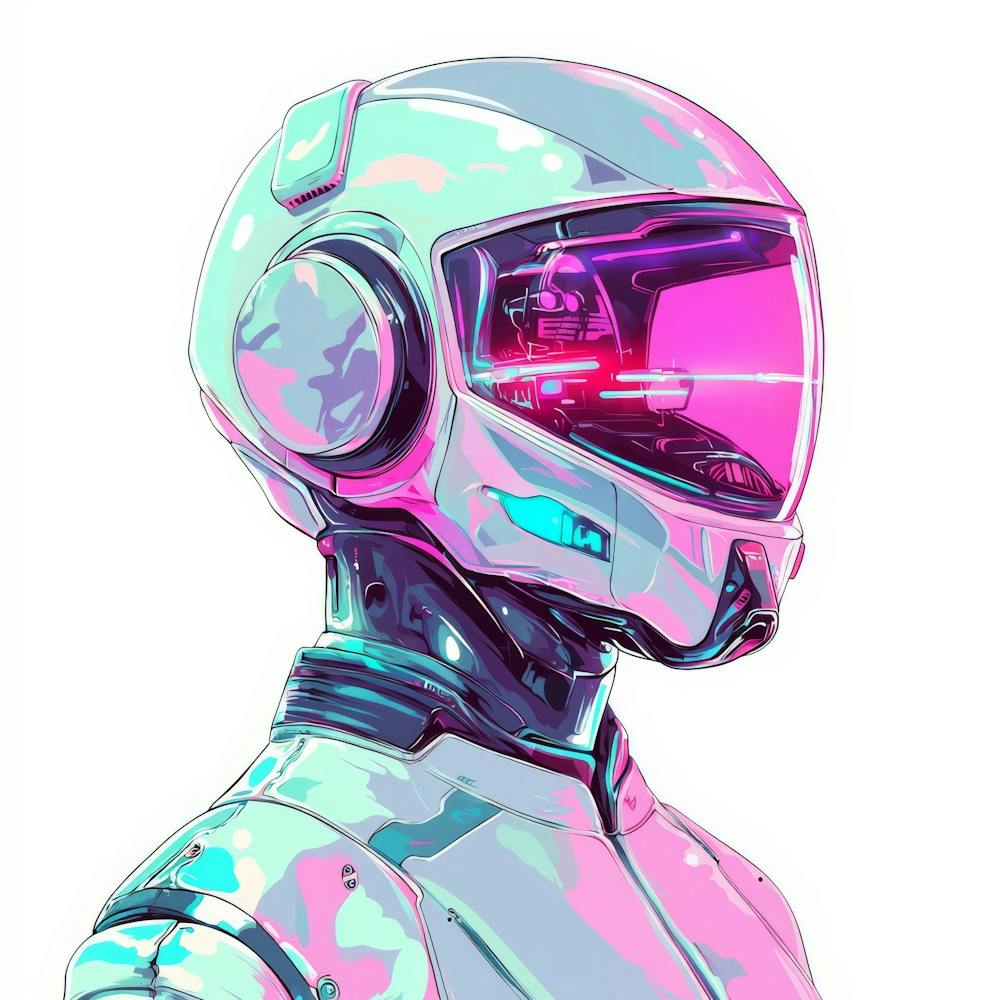 Futuristic Robot.Generated AI. Wall
