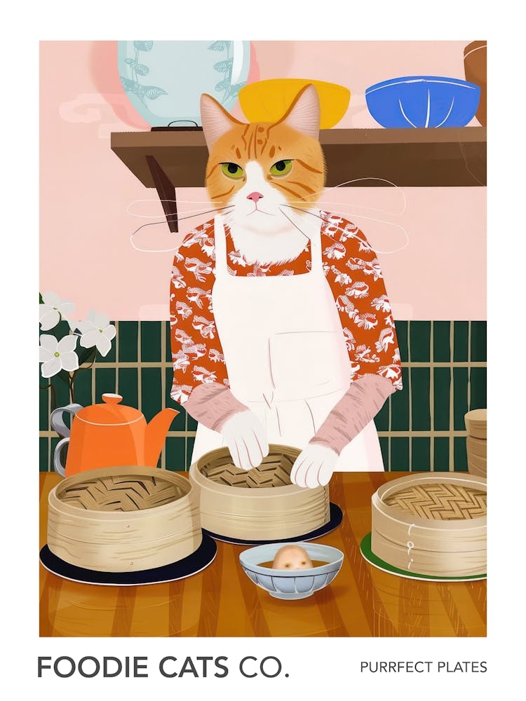 Foodie Cats Co Cat Making Dim Sum