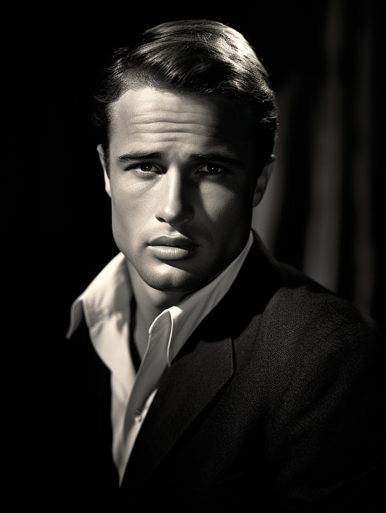 Black And White Photograph Marlon Brando