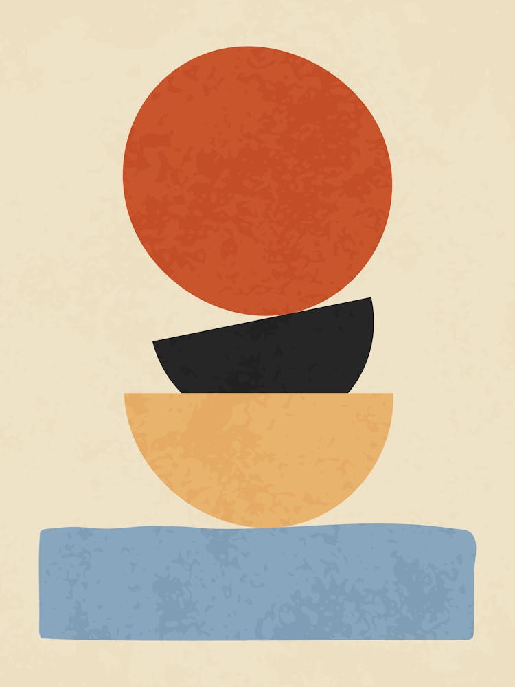 Abstract Stacked Shapes Modern