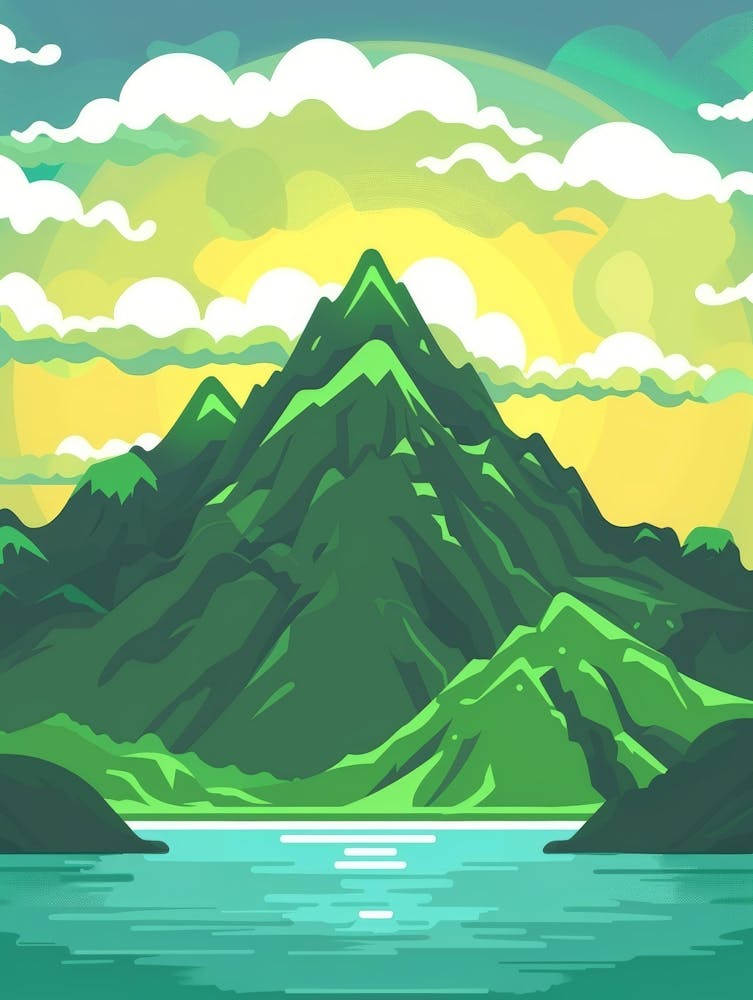 Landscape With Mountains And Lake