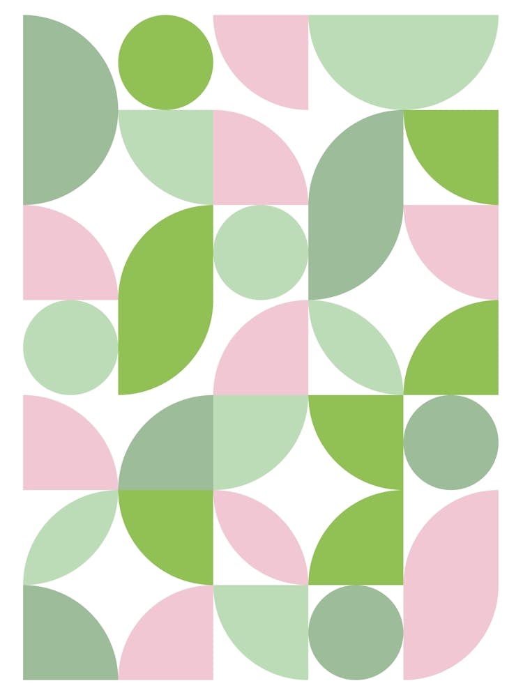 Mid Century Modern Abstract 26 Pink and Green