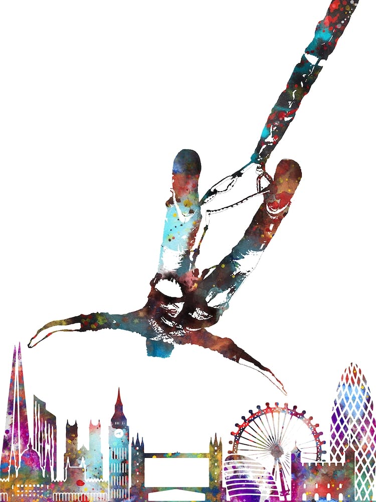 Bungy Jump in London Watercolor