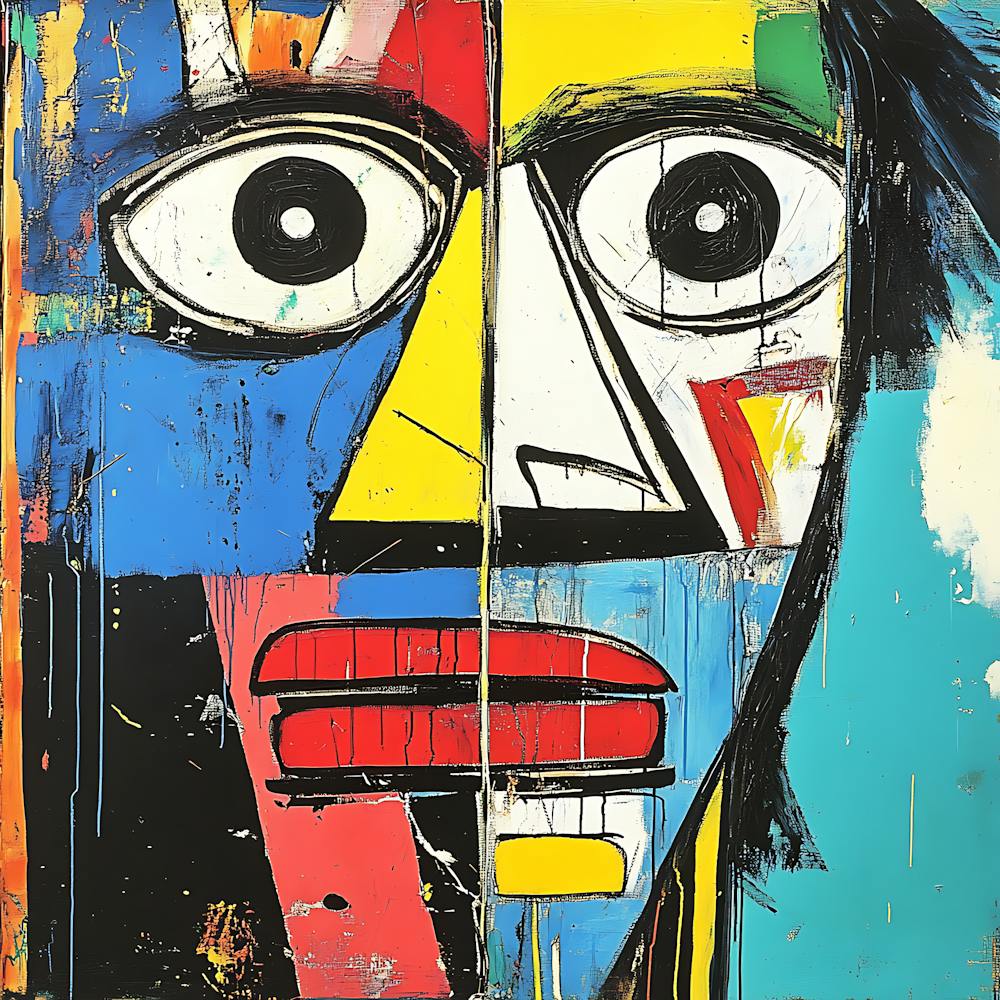 Abstract Painting Bold Shapes Energy