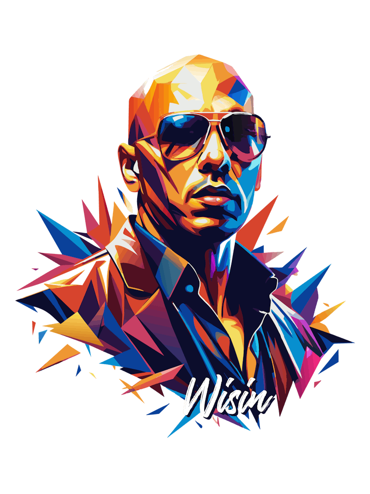 Wisin 01 Portrait Music Icon WPAP Pop Art