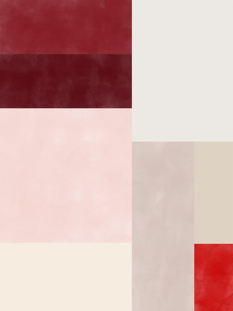 Pink and Red Geometrical Painting