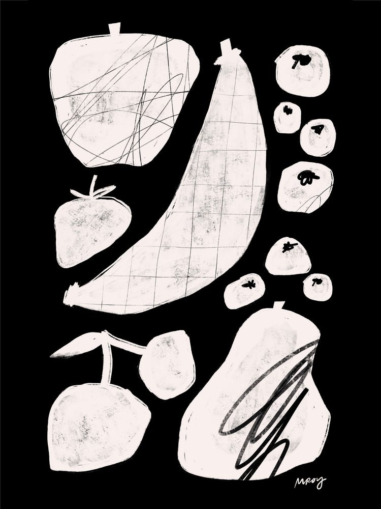 Abstract Fruit Black   