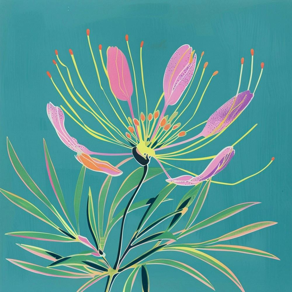 Love In A Mist 3 Square Flower Illustration