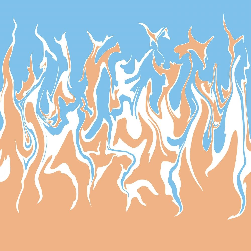 Liquid Contemporary Abstract Beach Waves Swirls - Retro Liquid Swirl Lava Lamp