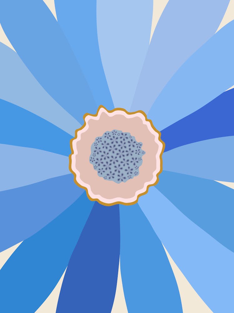 Blue Daisy Floral
