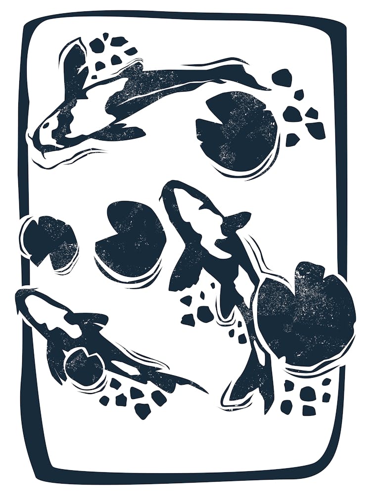 Lac de Lotus Linogravure