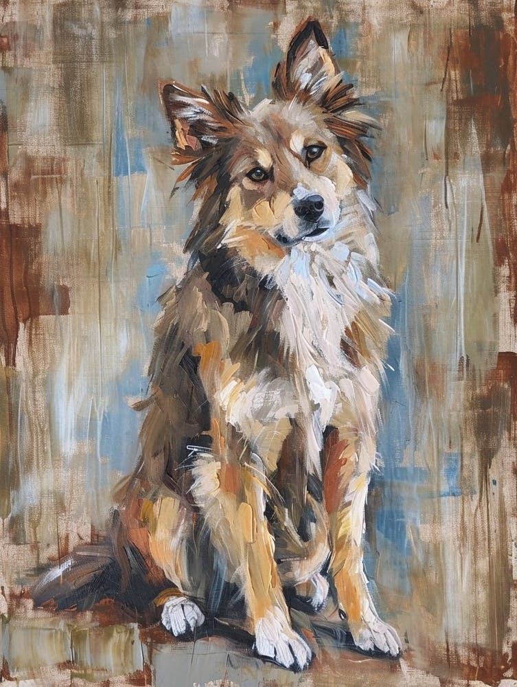 Icelandic Sheepdog Acrylic Painting 2