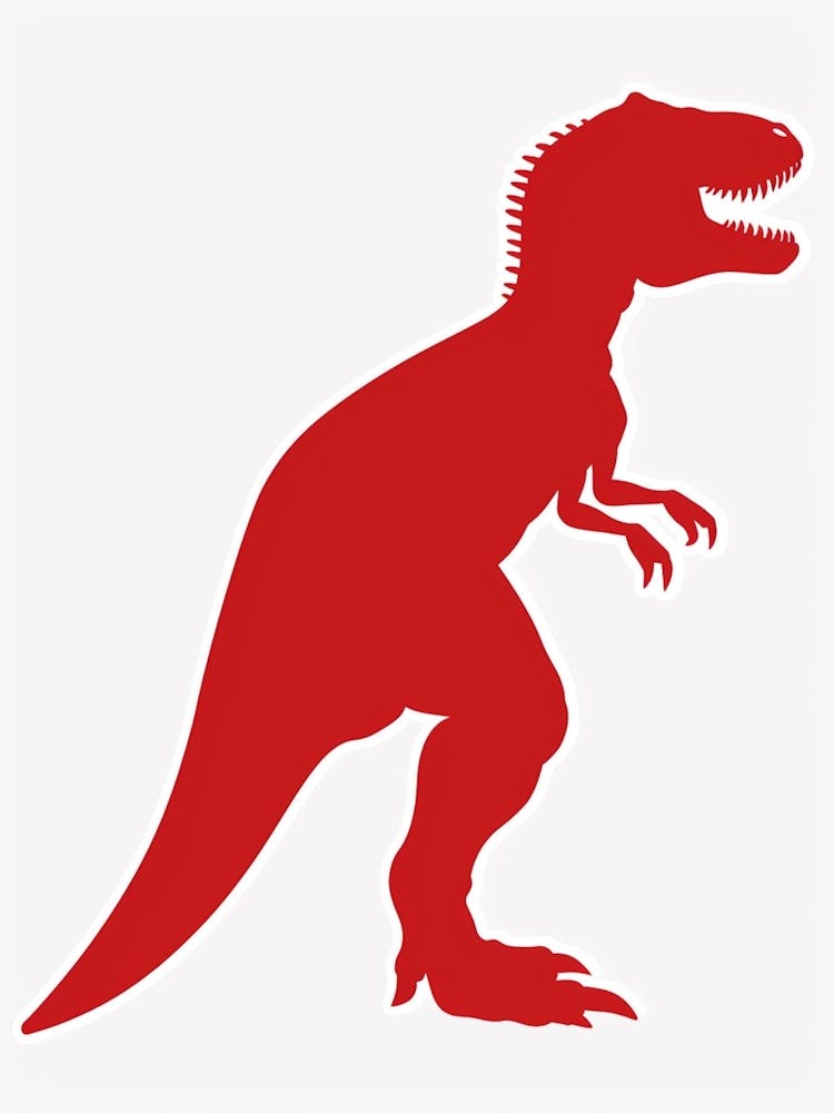Rote T-Rex Silhouette 4