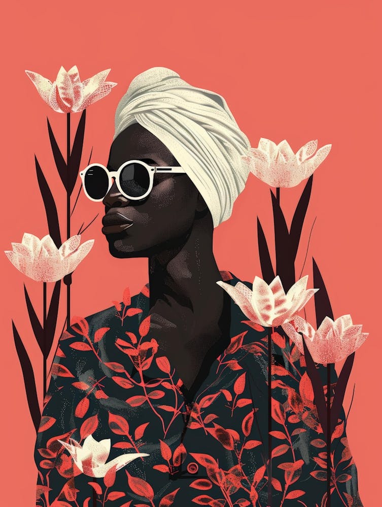 Black Woman With Flowers 6