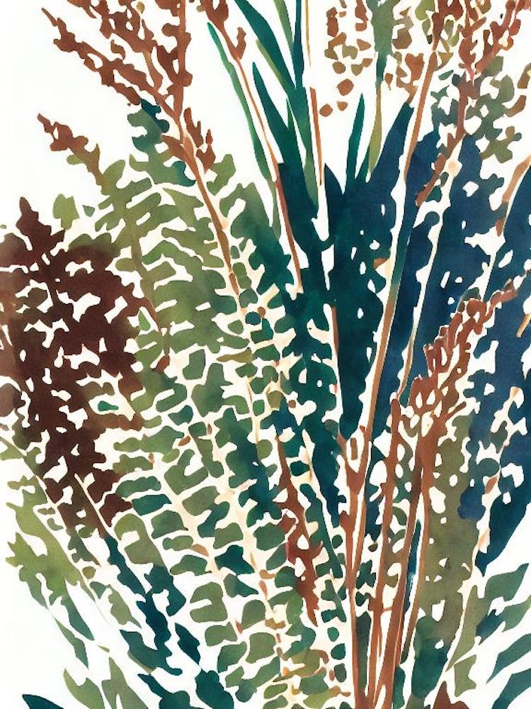 Acropora Tenella Vintage Graphic Watercolour