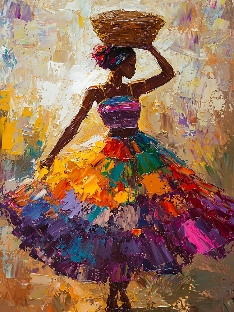 Femme africaine avec panier 17