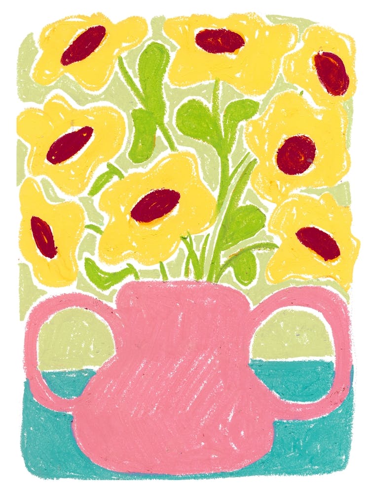 Yellow Flowers In A Vase