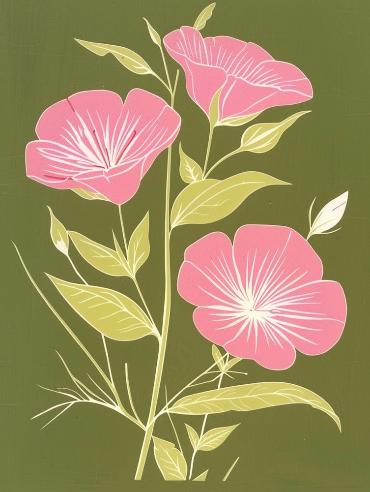 Pink & Green Evening Primrose 1