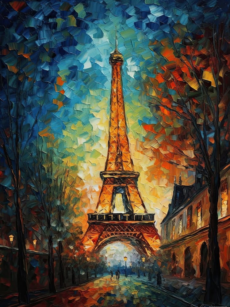 Eiffel Tower Paris Van Gogh Style 4