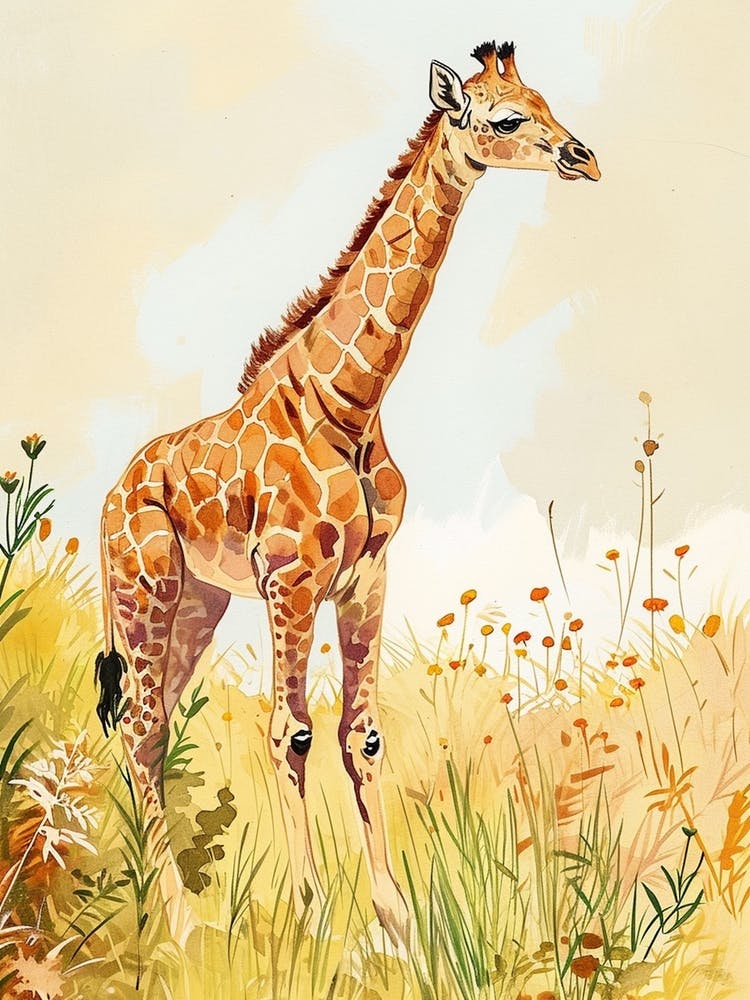Giraffe Storybook Watercolour Inspired 2
