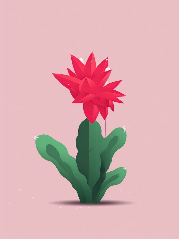 Christmas Cactus Illustration 4