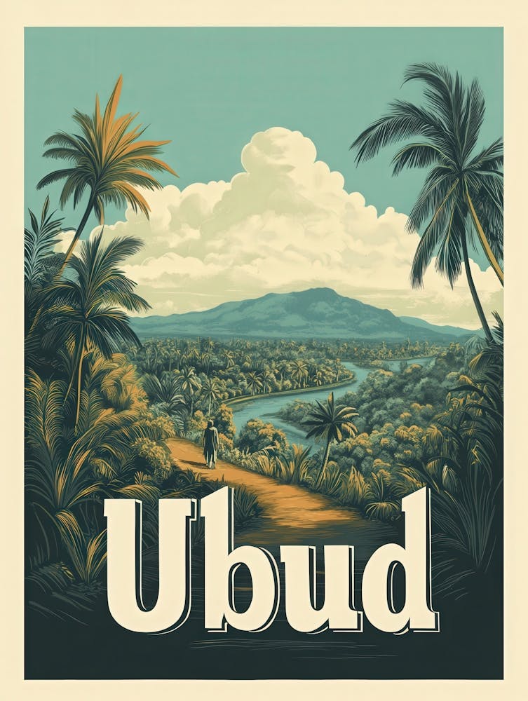 Aihrgdesign A Retro Travel Poster For Ubud Featuring The Sere Efafde3b 067c 4f53 990a A1533052cba5 1