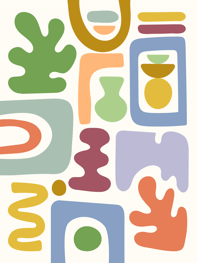 Abstract Colorful Matisse Inspired Cutouts
