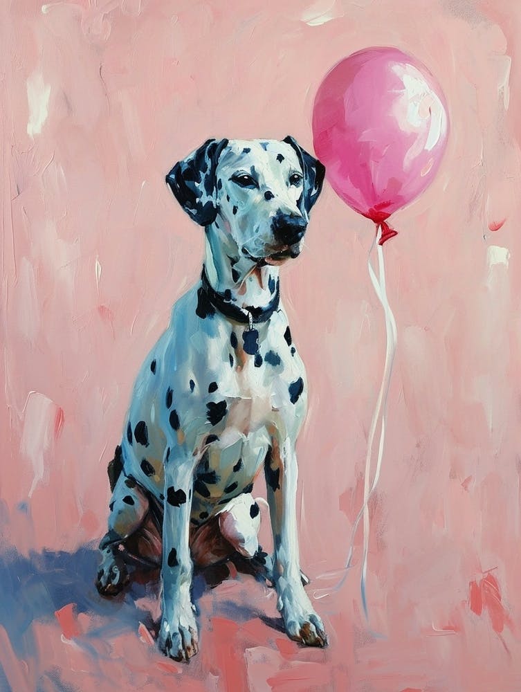 Cute Dalmatian 2 With Balloon