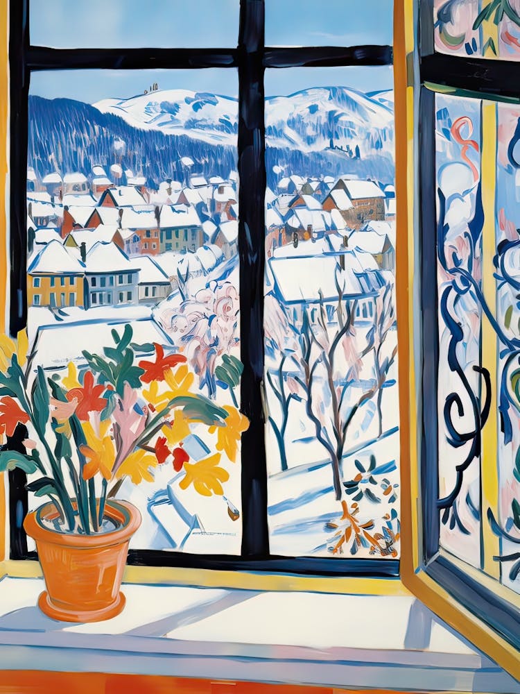 The Windowsill Of Lucerne   Switzerland Snow Inspired By Matisse 4