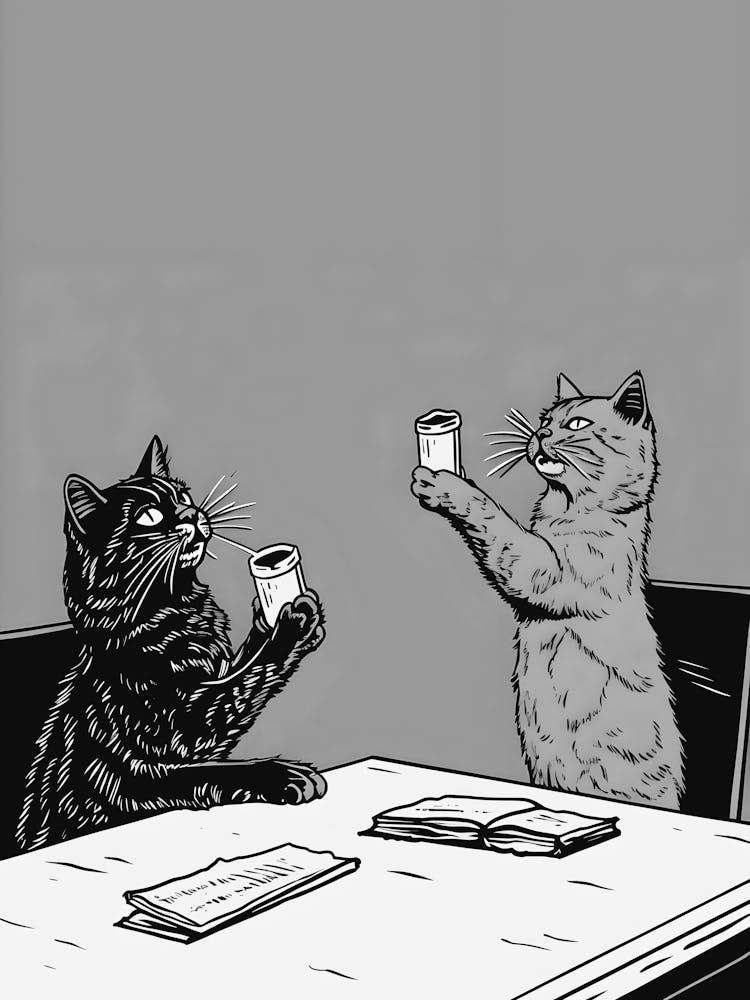 Cats At The Table
