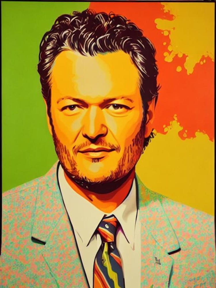 Blake Shelton Colourful Pop Art
