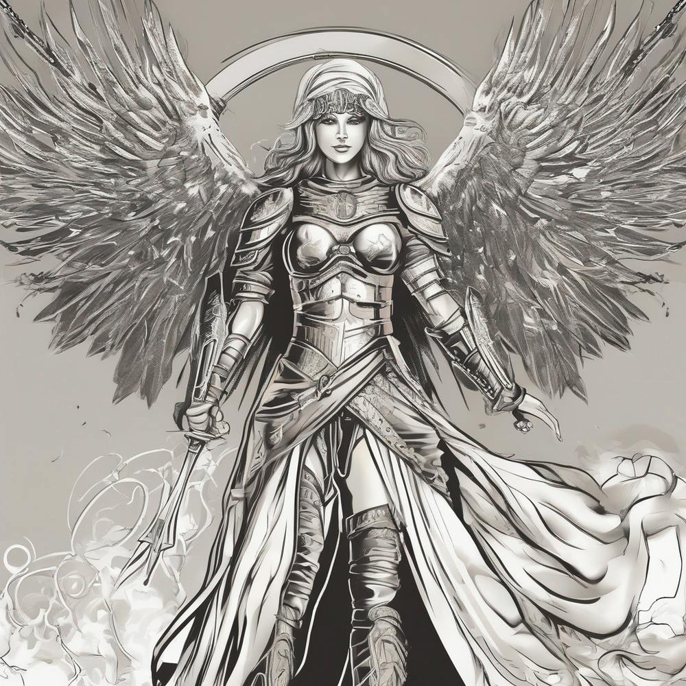 A Warrior Angel Daughter Of Yahweh Overcoming The Darkness And Witches Of This World Vector Image