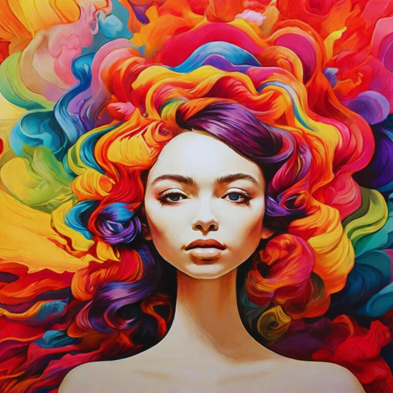 Dream Colors: A girl weaves a poem with the hues of joy and love in her paintings." 1
