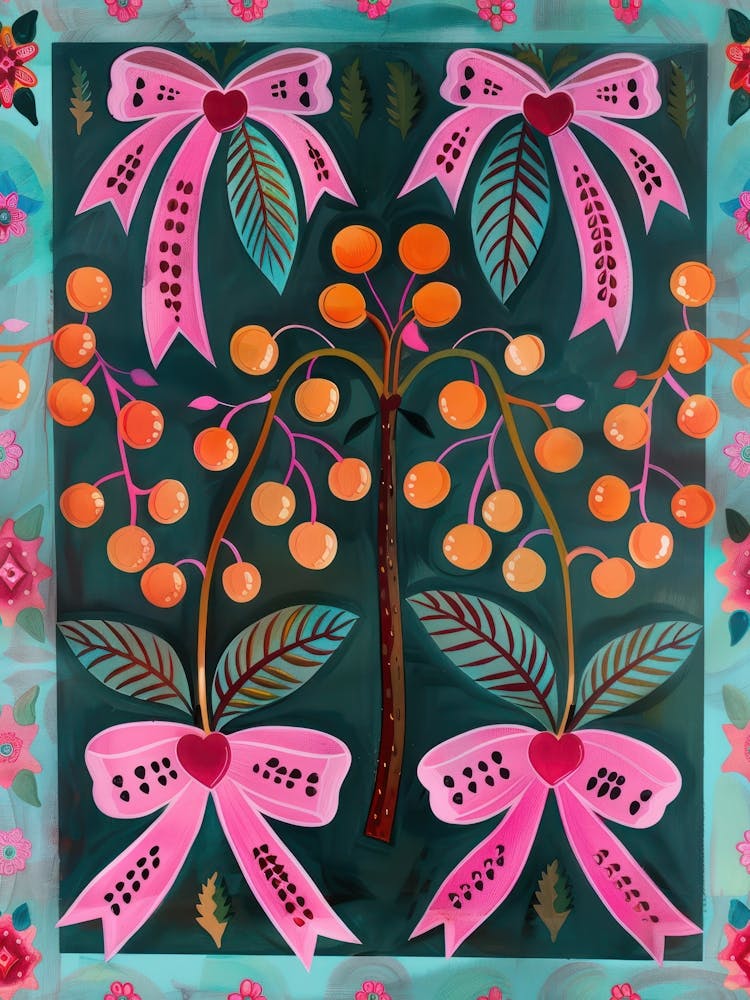 Cherry Pink Coquette 4 Pattern