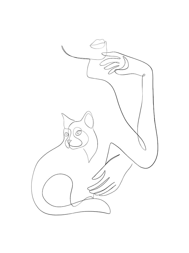 Cat And Woman