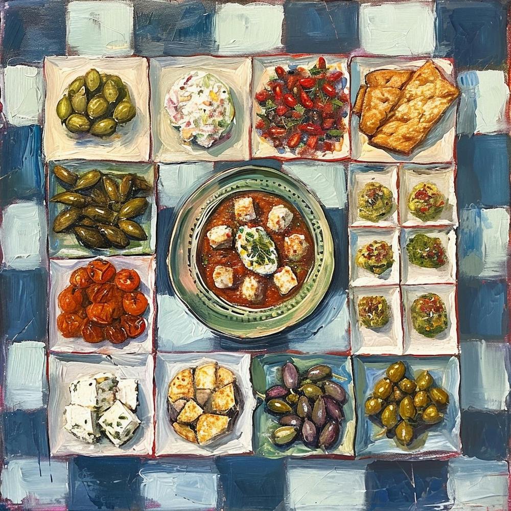Mediterranean Mezze Platter Checkerboard 2