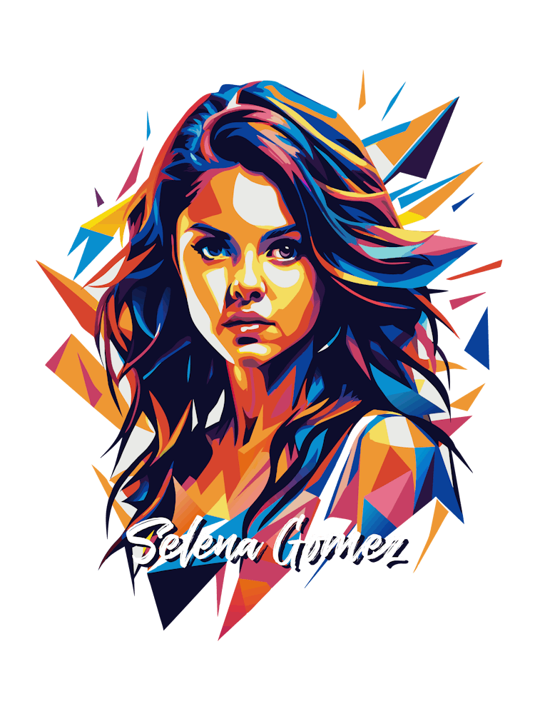 Selena Gomez 02 Portrait Music Icon WPAP Pop Art Style