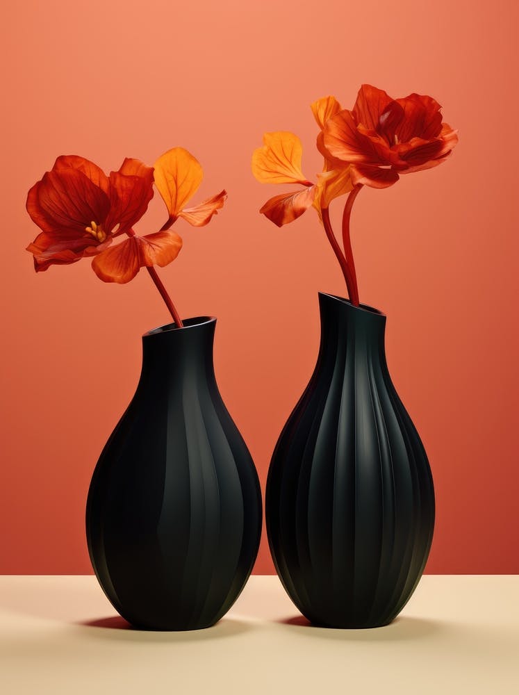 Two Black Vases