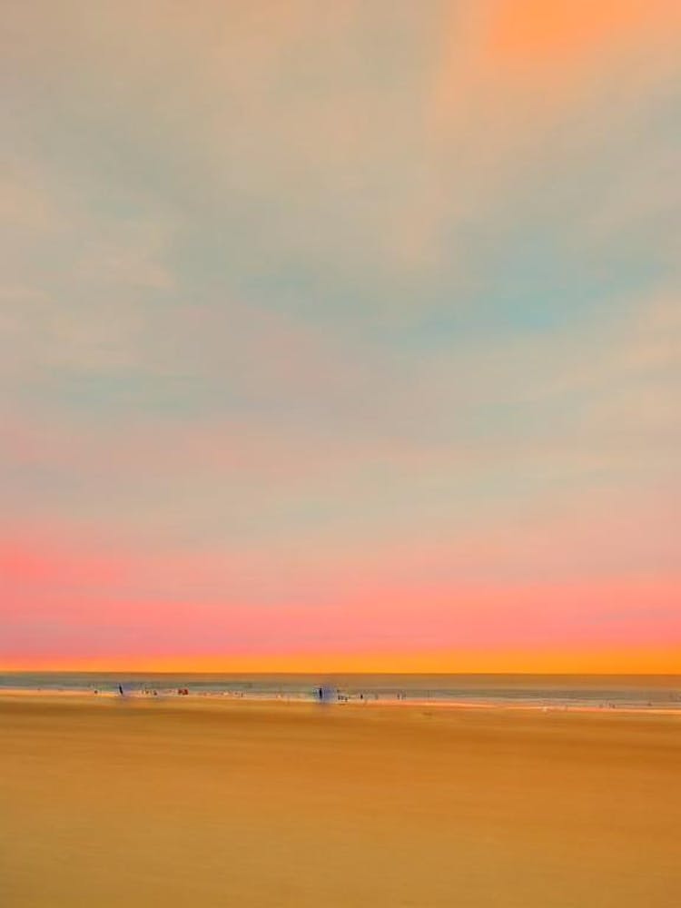 Plage Du Touquet, France Pink & Orange Millenial
