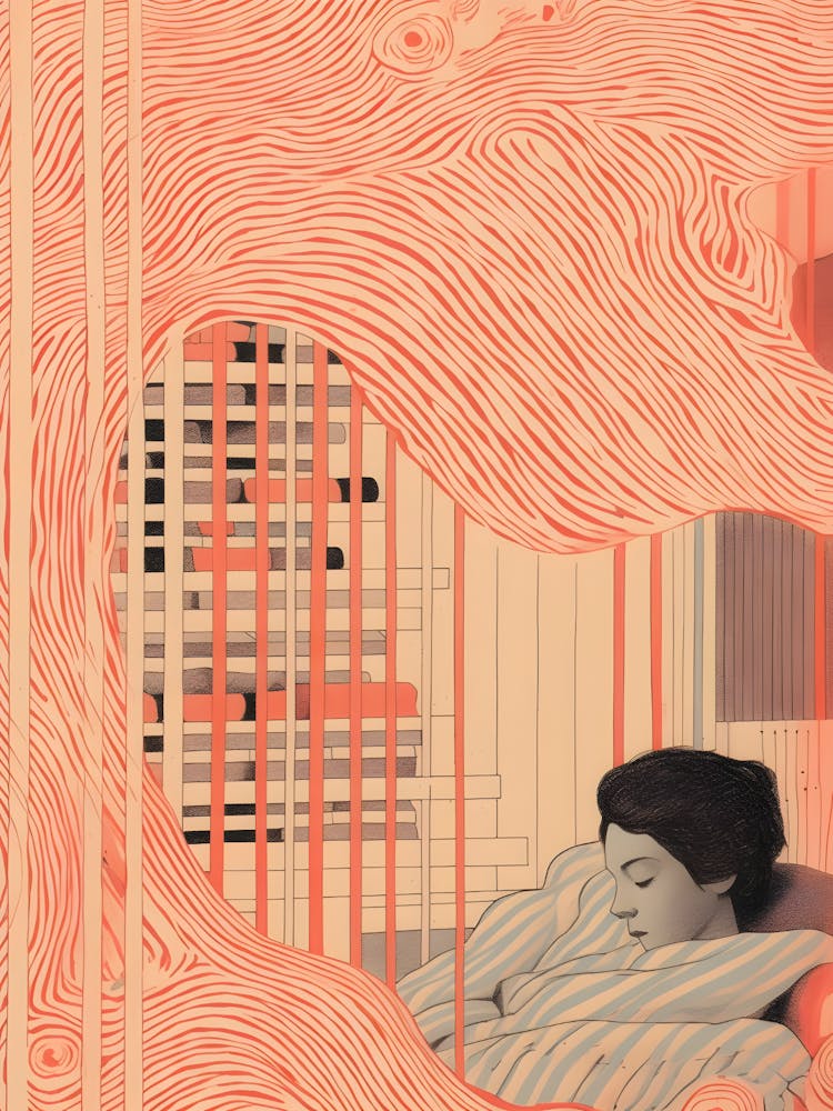 Woman Sleeping In A Bed