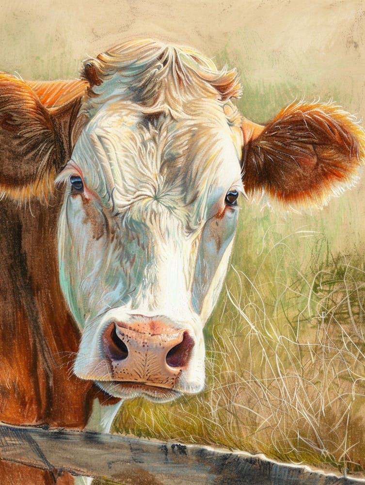 Cow Pastel Watercolour 4