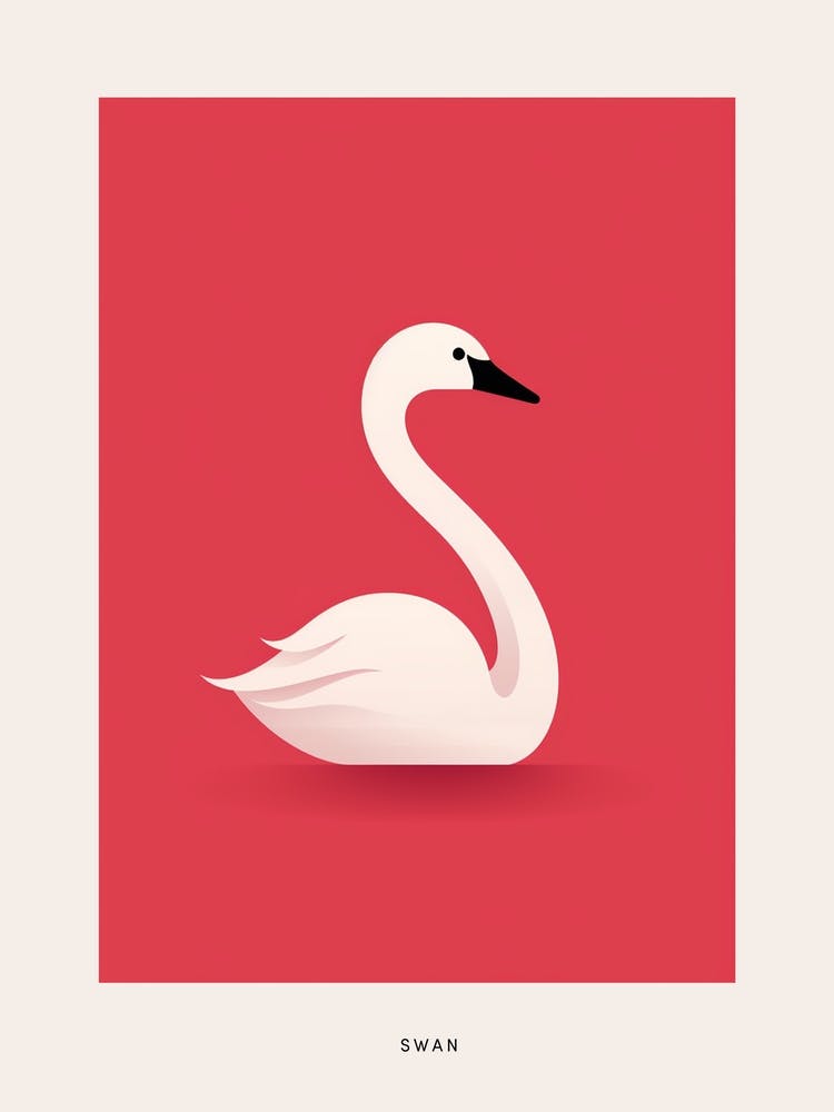 Minimalist Swan 3 Bird Poster